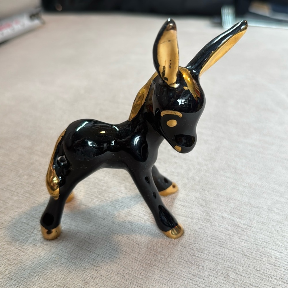 Vintage Donkey Figurine Hand Painted in Japan Vintage Grindley White Donkey